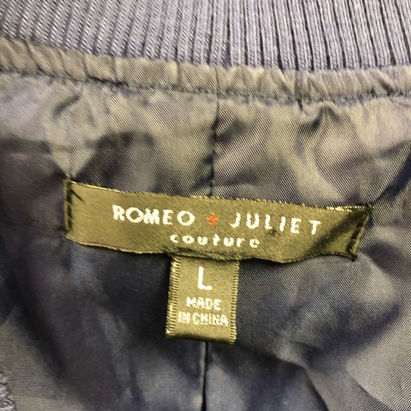 Romeo & Juliet Couture Navy Bomber Jacket Large - Picture 8 of 8